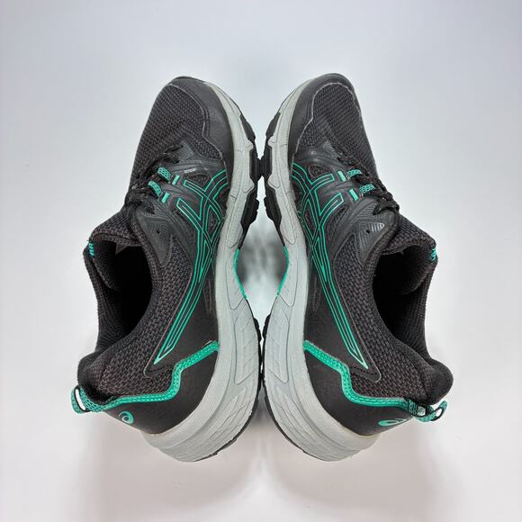 ASICS Gel-Venture 8 Black Green Trail Running Shoe Lace Up 1012B230 Women’s Sz 9 - Picture 7 of 10